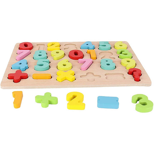 Wooden Number Puzzle Board for Kids