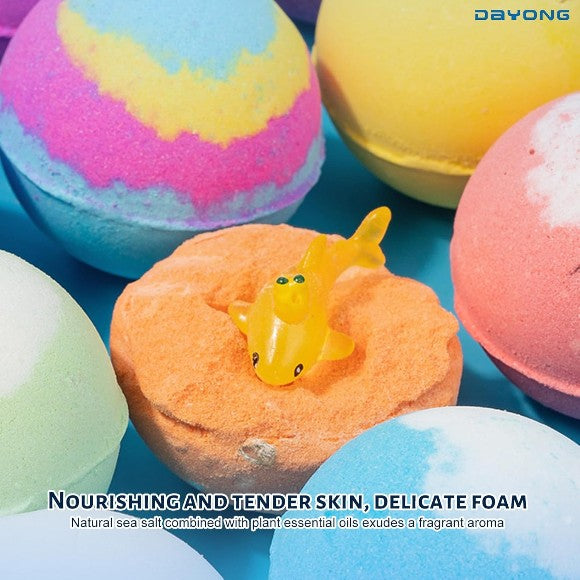 12 Pcs Bath Bombs for Kids with Toys Inside Bath Bombs Gift Set with Sea Animals Toys