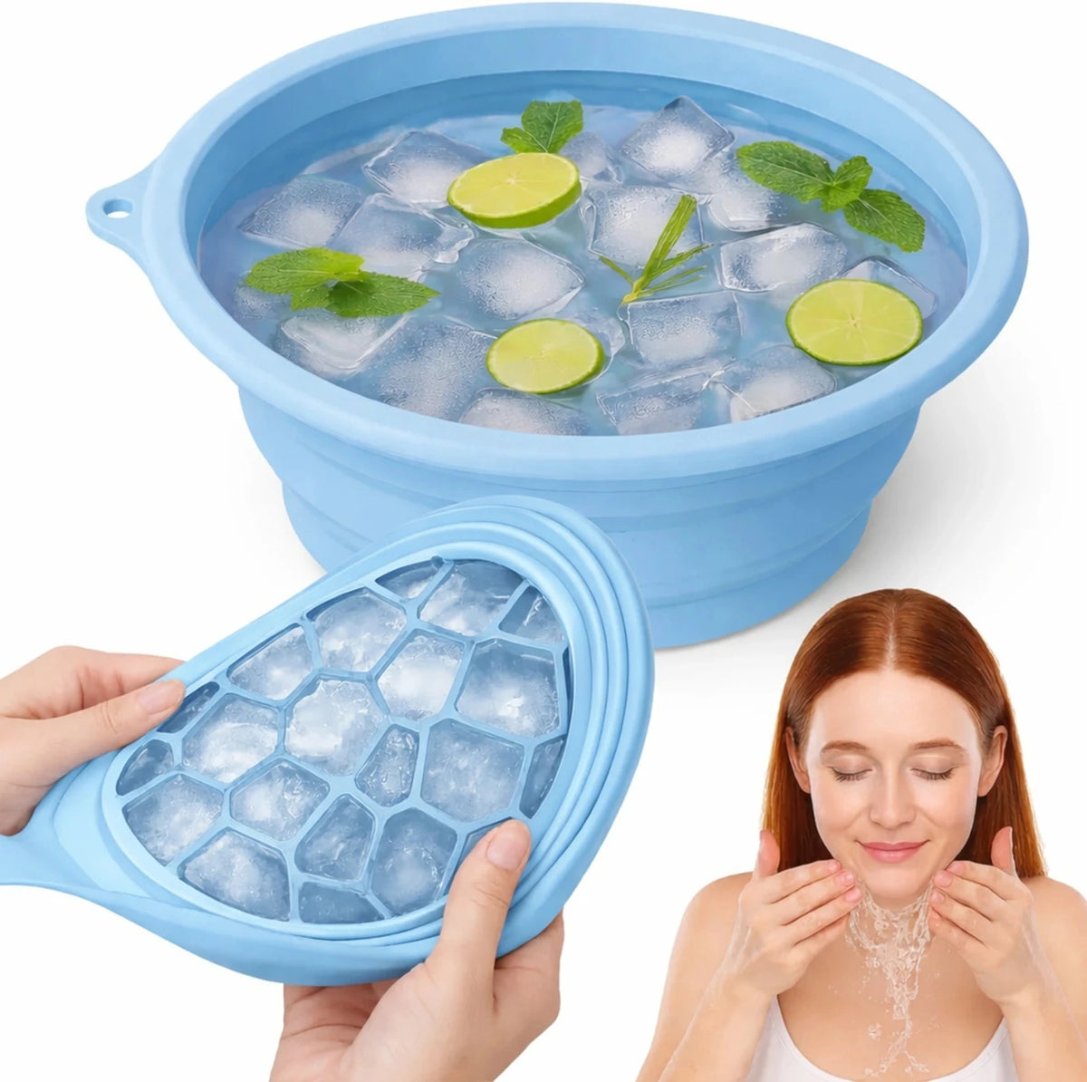 Silicone Ice Facial Bowl with Ice Tray