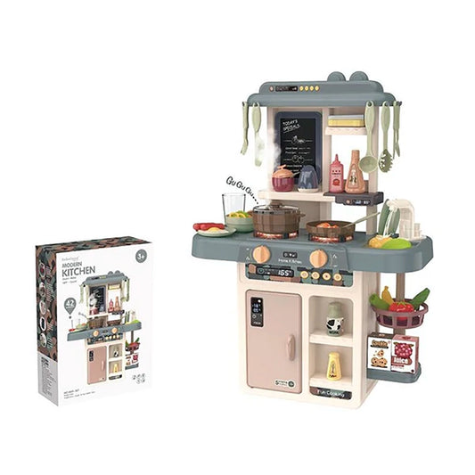 42-Piece Simulation Kitchen Playset – Water Spray & Light