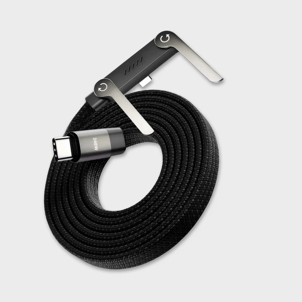 240W Type C Charging Cable with Built in Phone Stand