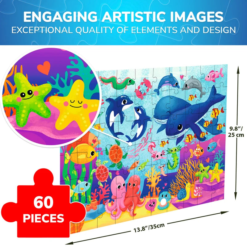 60 Pcs Puzzles for Kids - Ocean Animals