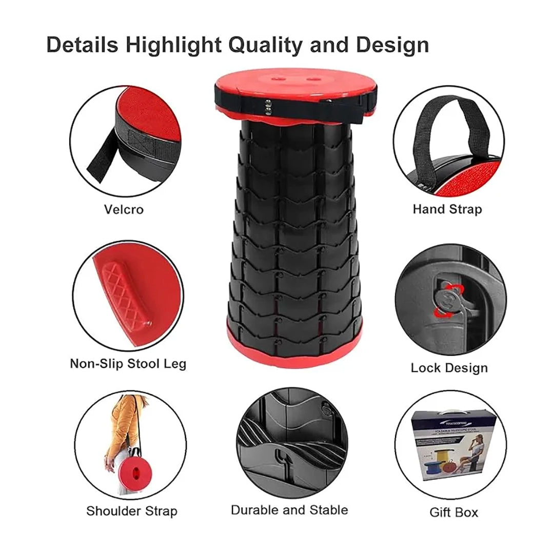 Telescopic Retractable Round Folding Stool