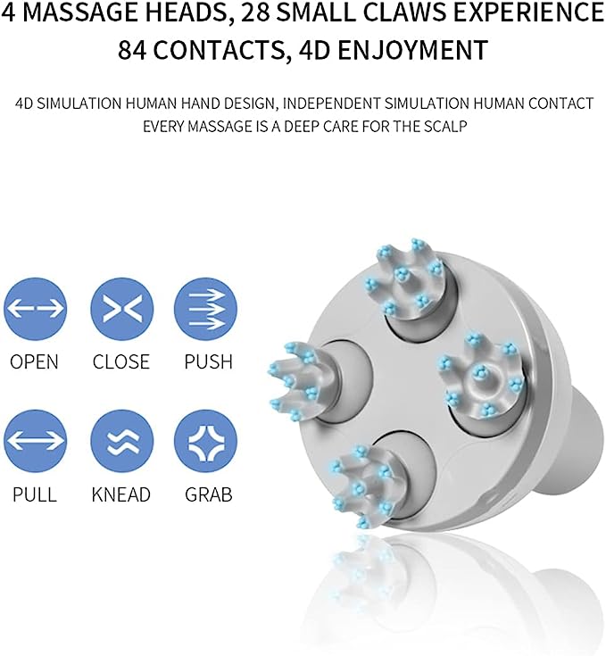 Scalp Massager With 4 Kneading Massage Heads