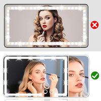 Car Sun Visor Vanity Mirror with LED Lights  Rechargeable Dimmable Makeup Mirror