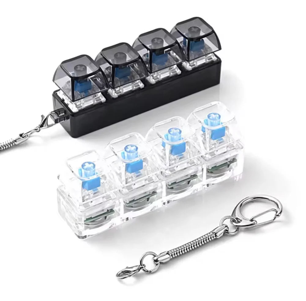 Mini RGB LED Fidget Keychain Mechanical Keyboard Clicker