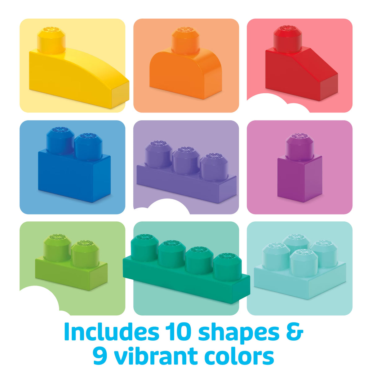 MEGA BLOKS Fisher-Price Toy Blocks Blue Big Building Bag with Storage (88 Pieces) for Toddler