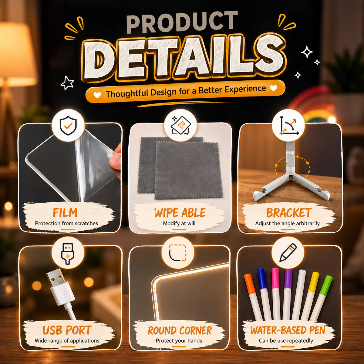 DIY LED Acrylic Writing Board Lamp – Creative Glow Board