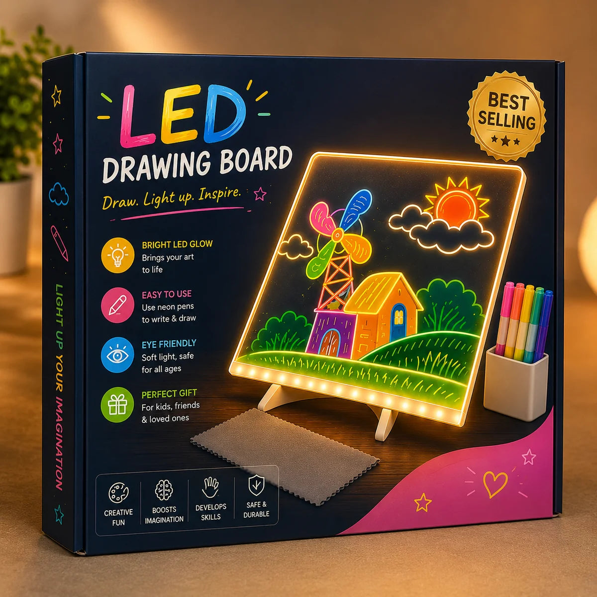 DIY LED Acrylic Writing Board Lamp – Creative Glow Board