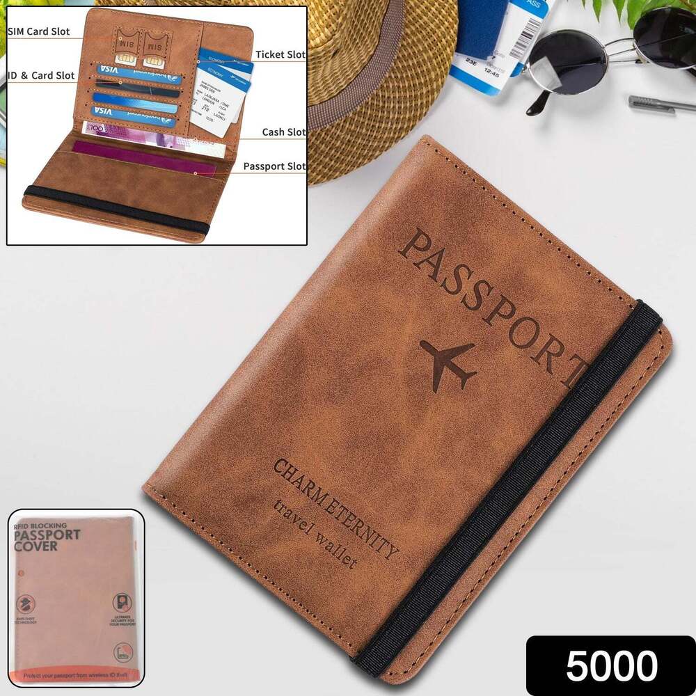 PU Leather Passport Holder Travel Wallet