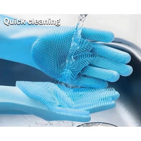 Silicone Dishwashing Gloves with Scrubbers – 2 Piece