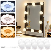 Vanity Light LED Bulbs for Makeup Mirror Stand 10 Bulbs with 3 Light Modes