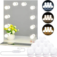 Vanity Light LED Bulbs for Makeup Mirror Stand 10 Bulbs with 3 Light Modes