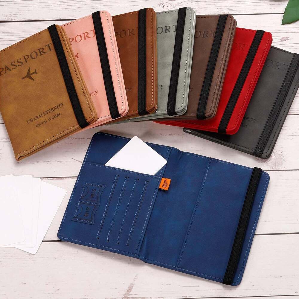 PU Leather Passport Holder Travel Wallet