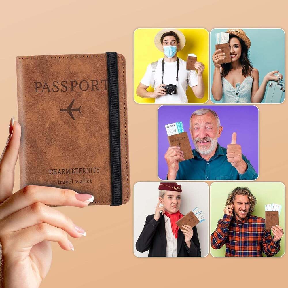 PU Leather Passport Holder Travel Wallet